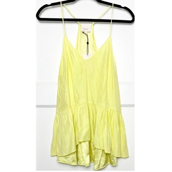 NWT CINQ A SEPT Silk Pastel Y2K Sleeveless Ruffle Hem V-Neck Babydoll Cami Top S - Picture 5 of 9